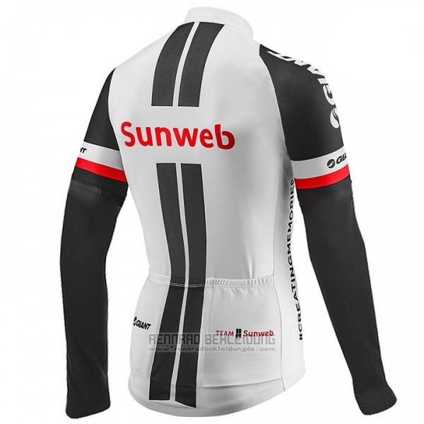 2017 Fahrradbekleidung Sunweb Wei Trikot Langarm und Tragerhose